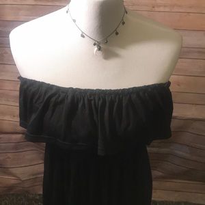 Black strapless dress floor length